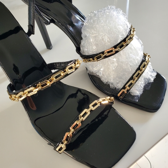 Chain link spike slide sandals size 10 - Picture 2 of 6